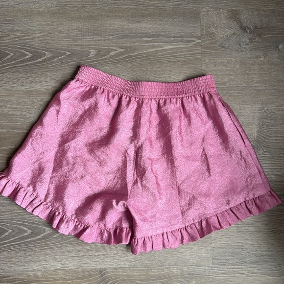 NEW STINE GOYA Joselyn Ruffled High-Waist Shorts PINK MEDIUM - Picture 5 of 10